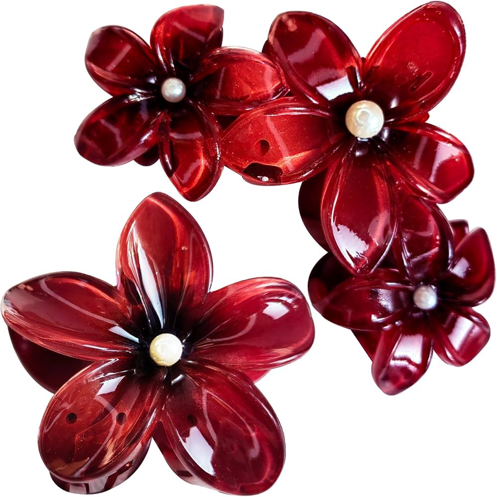 Acrylic Cutout Flower Claw Hair Clip - Universal Thread™ Red and green - Image 6