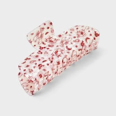 Acrylic Cutout Flower Claw Hair Clip - Universal Thread™ Red and green - Image 8
