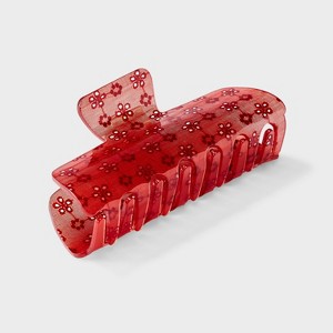 Acrylic Cutout Flower Claw Hair Clip - Universal Thread™ Red and green - Image 3