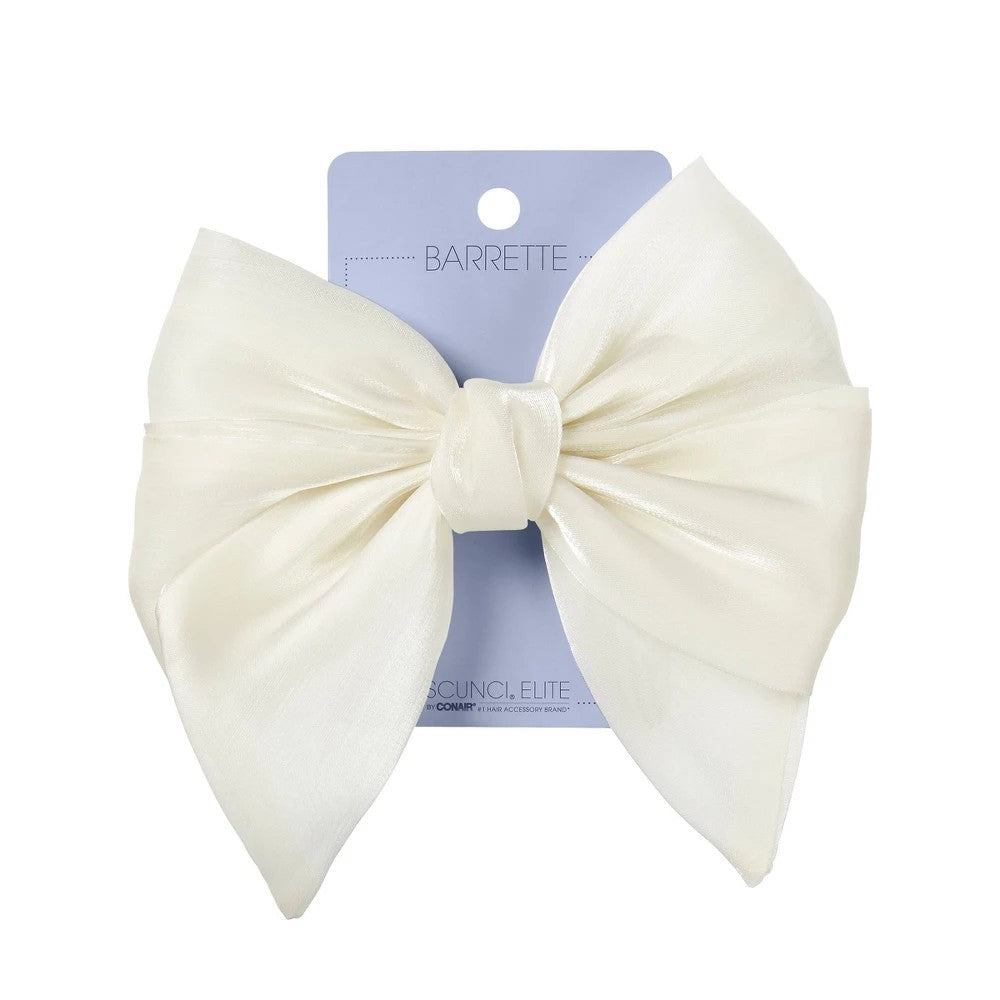 Scünci Elite Bow Barrette - Ivory - Image 1