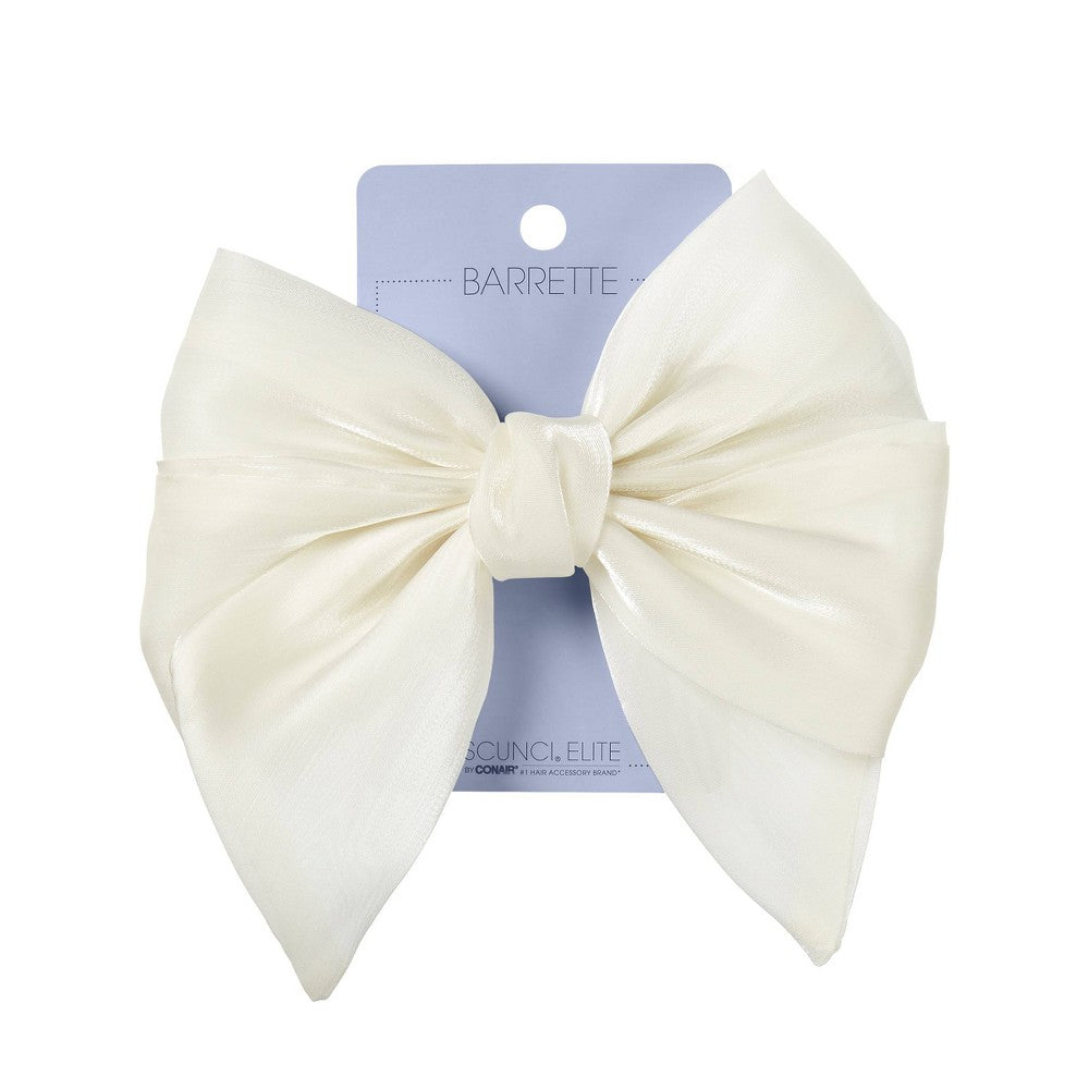 Scünci Elite Bow Barrette - Ivory - Image 2
