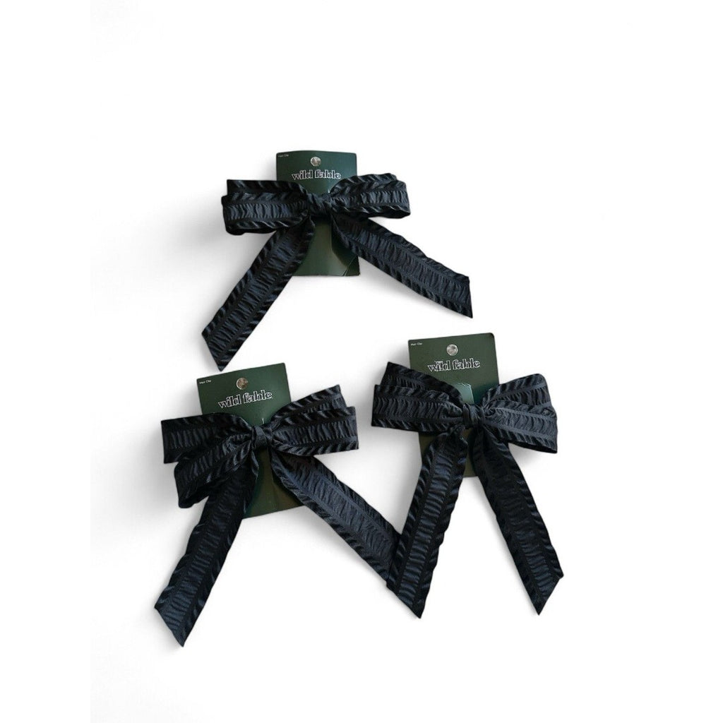 Textured Salon Hair Clip Bow - Wild Fable™ Black - Image 5