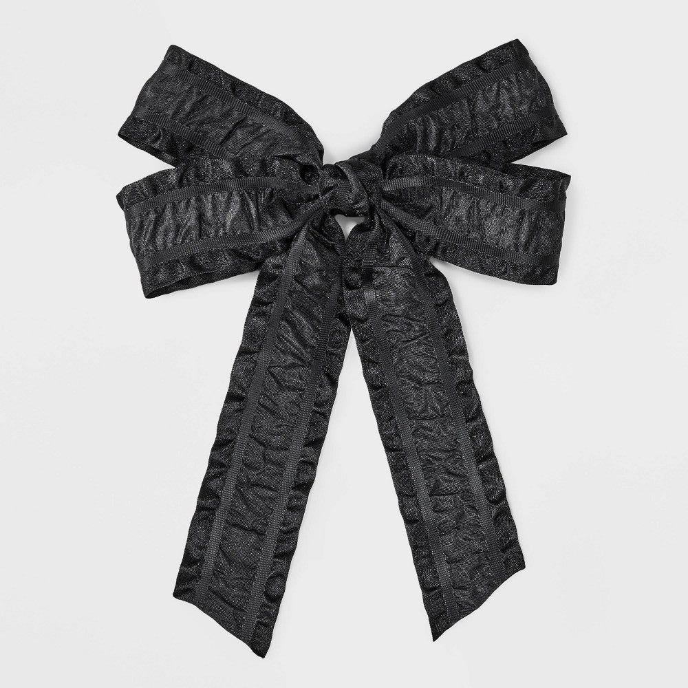 Textured Salon Hair Clip Bow - Wild Fable™ Black - Image 2
