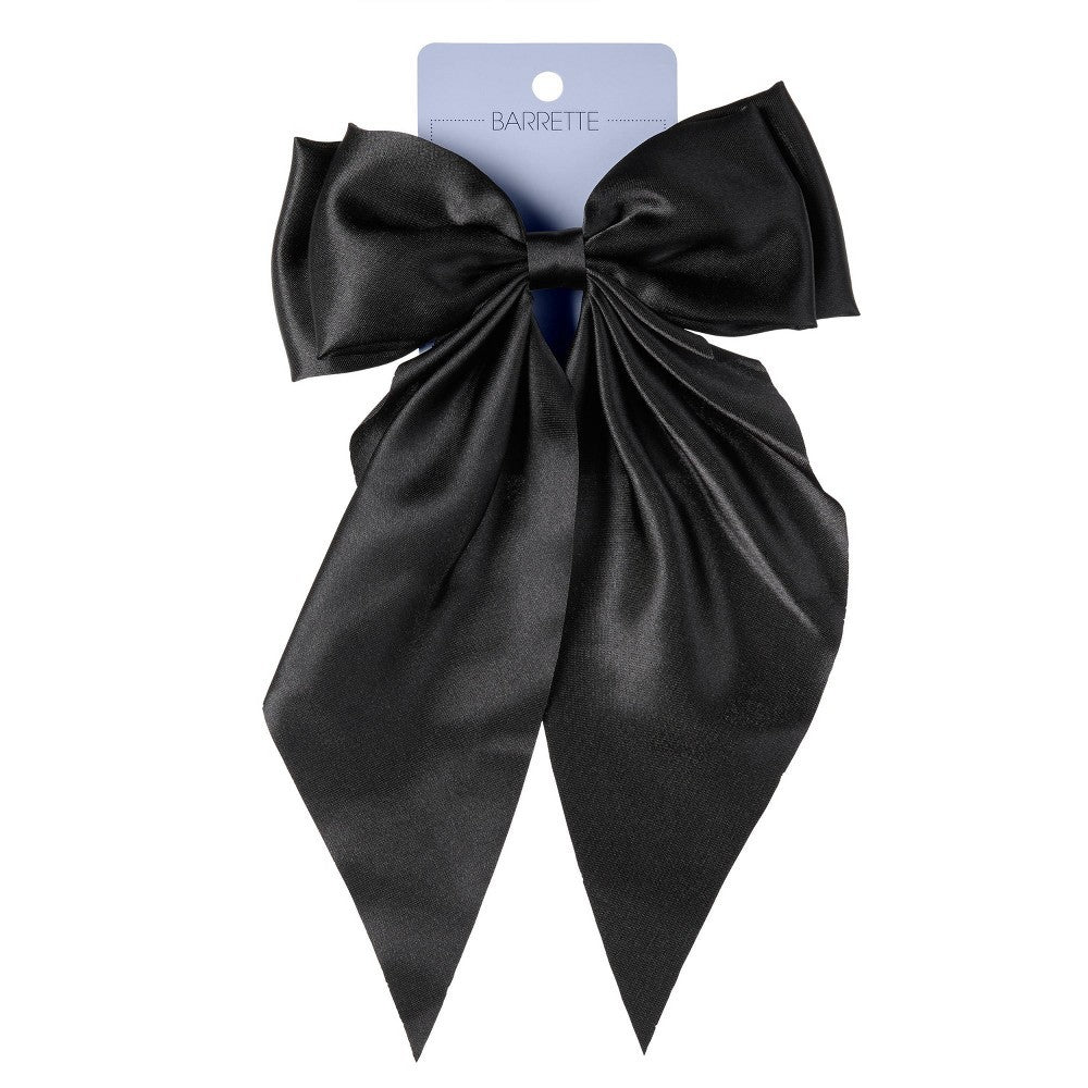 Scünci Elite Large Bow Barrette Hair Clip - All Hair - Black - Image 1