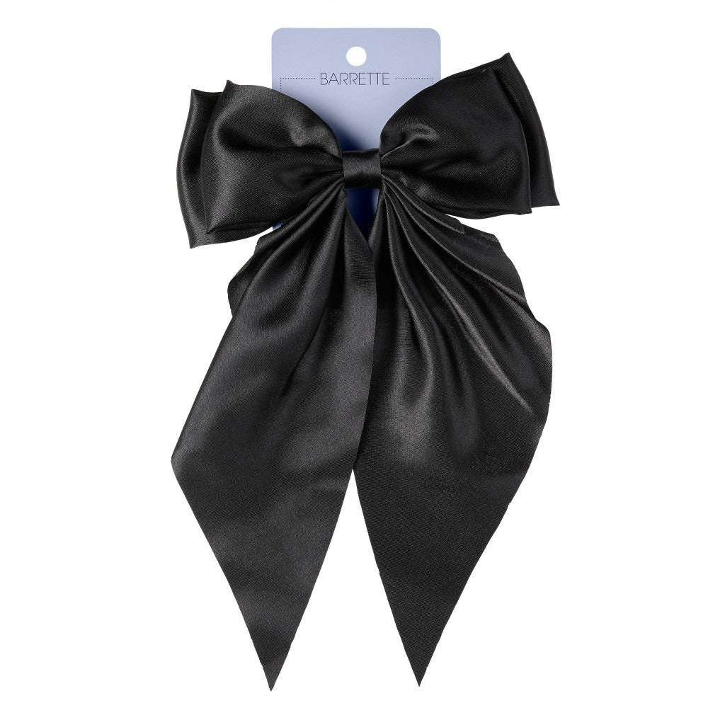 Scünci Elite Large Bow Barrette Hair Clip - All Hair - Black - Image 2