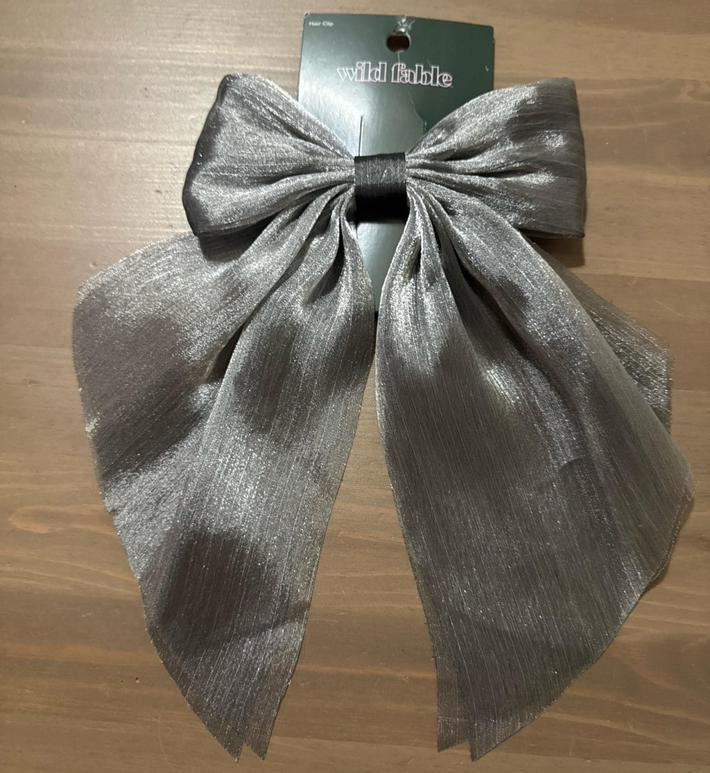 Salon Hair Clip Bow - Wild Fable™ Silver - Image 3