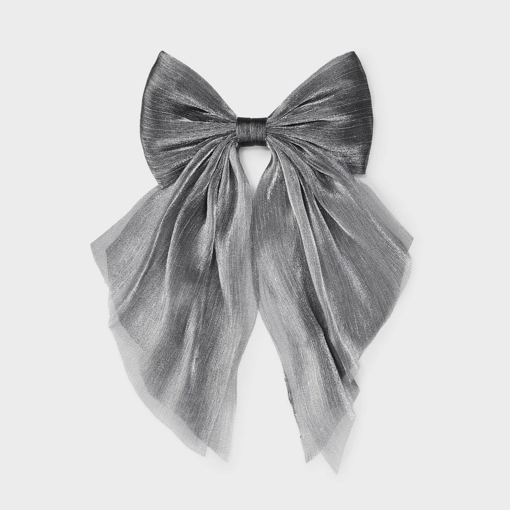 Salon Hair Clip Bow - Wild Fable™ Silver - Image 2