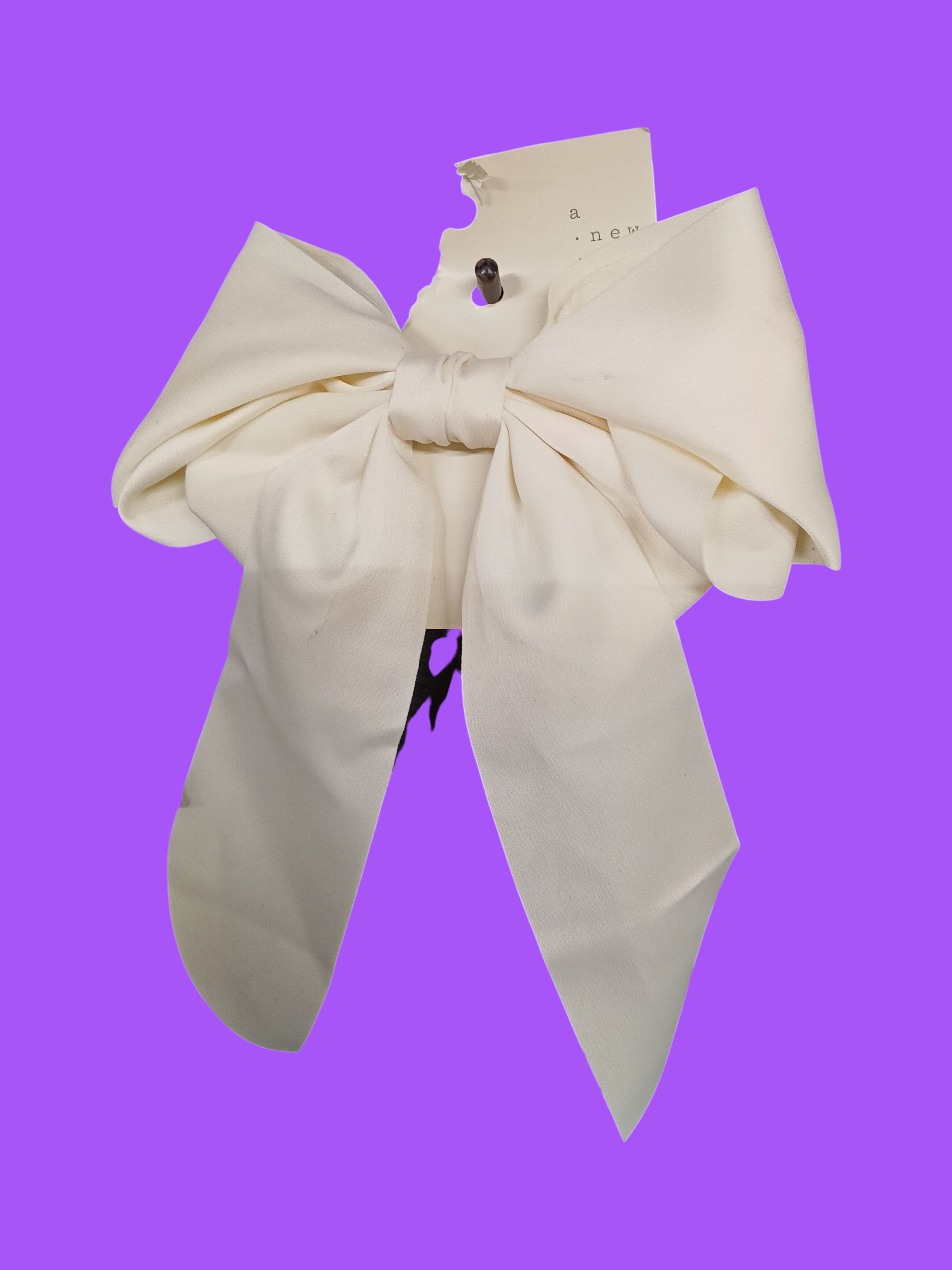 A New Day White Hair Bow Clip - Image 1