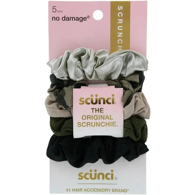 Scünci No Damage Mixed Texture Scrunchies - Peach Tones - All Hair - 5pcs - Image 5