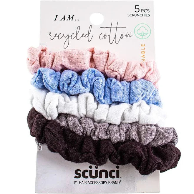 Scünci No Damage Mixed Texture Scrunchies - Peach Tones - All Hair - 5pcs - Image 8