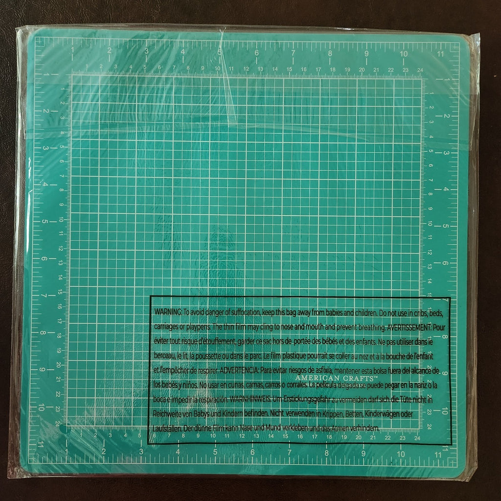12x12 Teal Double-Sided Self-Healing Cutting Mat - American Crafts Cutup - Image 2