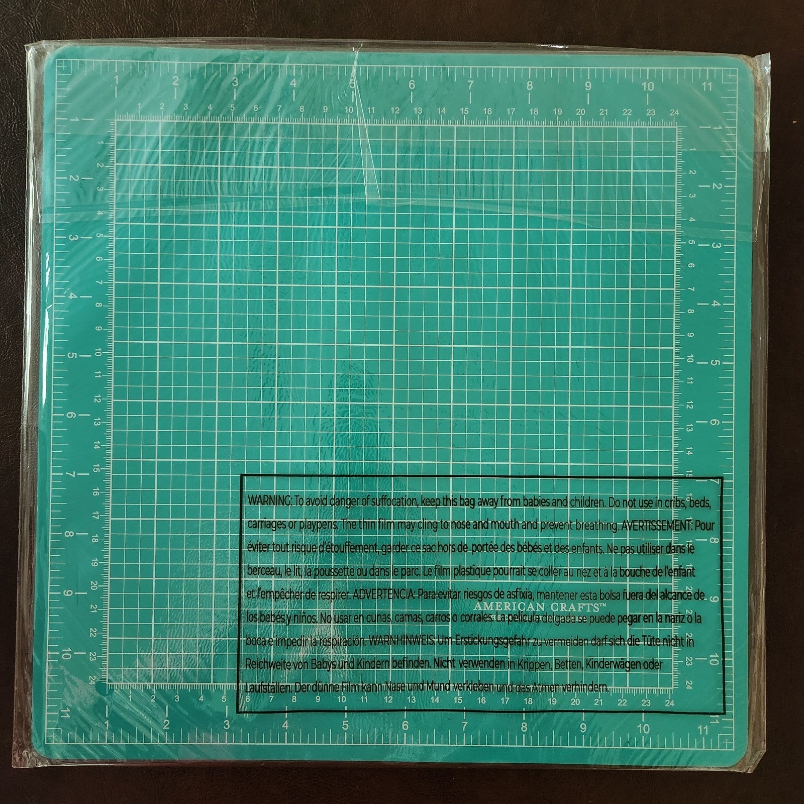 12x12 Teal Double-Sided Self-Healing Cutting Mat - American Crafts Cutup - Image 2