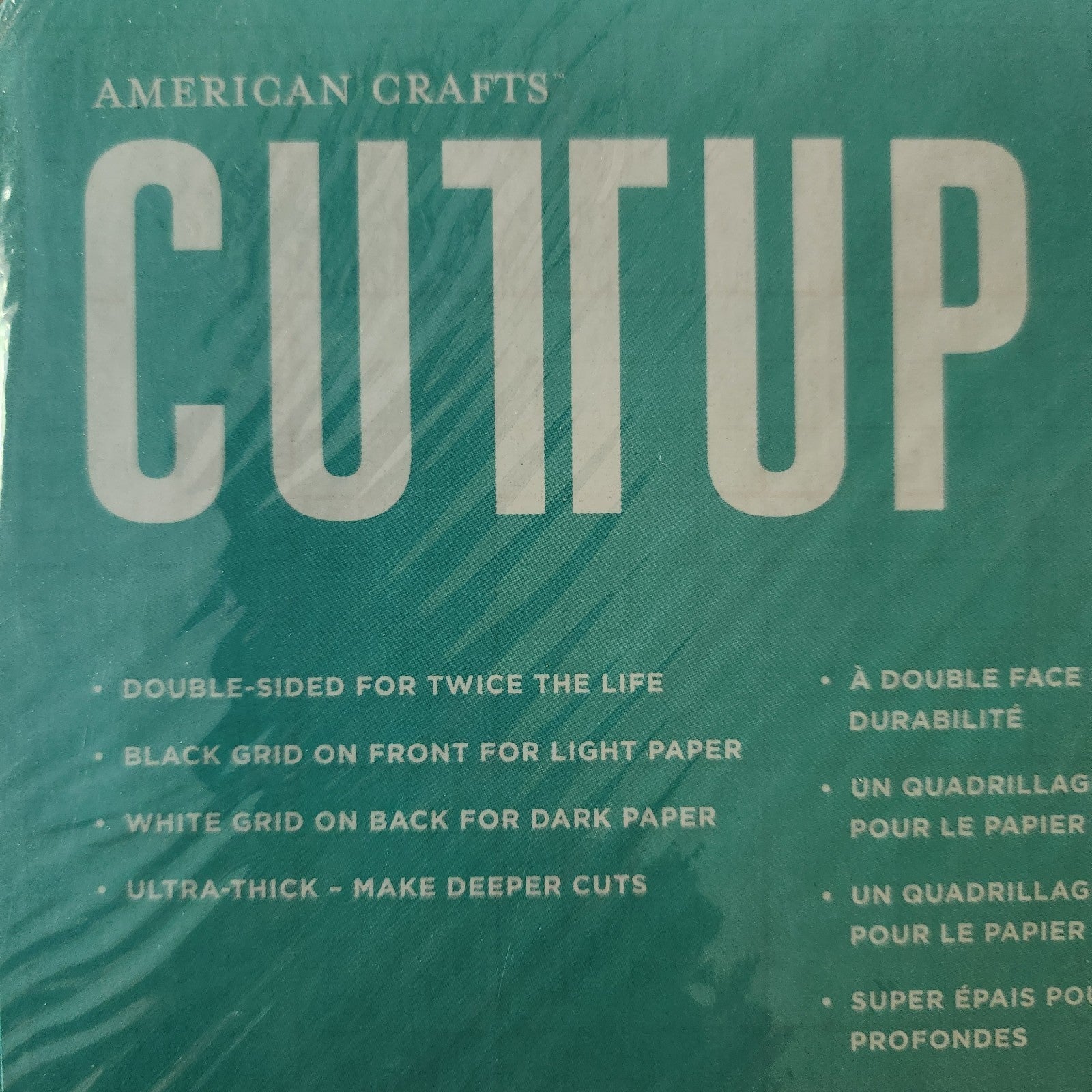 12x12 Teal Double-Sided Self-Healing Cutting Mat - American Crafts Cutup - Image 3