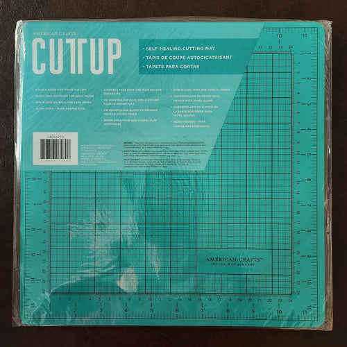 12x12 Teal Double-Sided Self-Healing Cutting Mat - American Crafts Cutup - Image 1