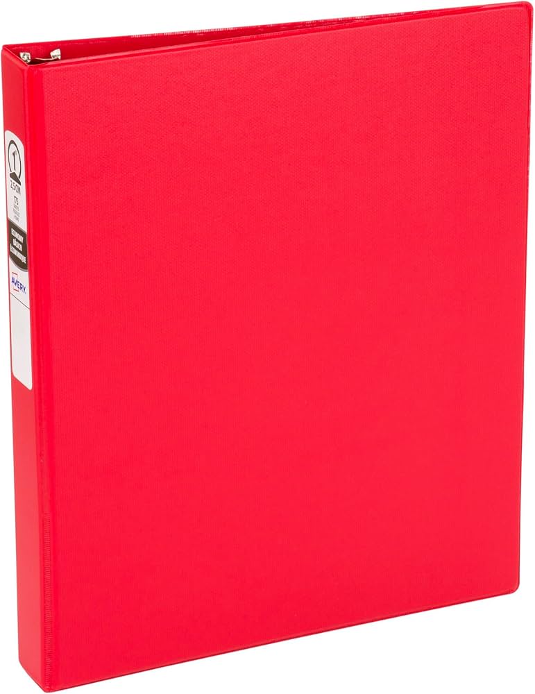 Avery Stand & Stack Reference 3 Ring Binder (1 Inch) Clear/red D4827 - Image 1