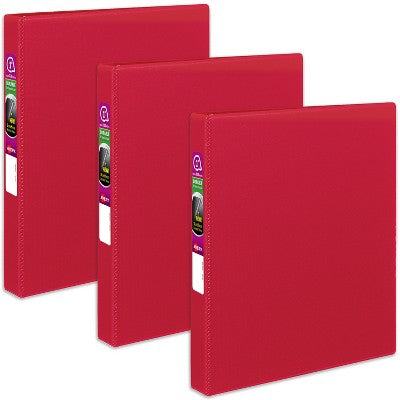 Avery Stand & Stack Reference 3 Ring Binder (1 Inch) Clear/red D4827 - Image 5