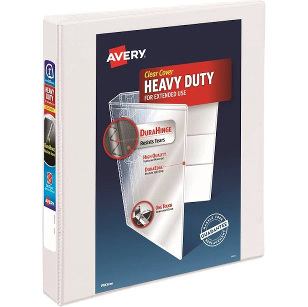 Avery Stand & Stack Reference 3 Ring Binder (1 Inch) Clear/red D4827 - Image 7