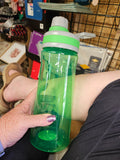 Green Plastic Water Bottle with Flip Straw Lid - Image 1