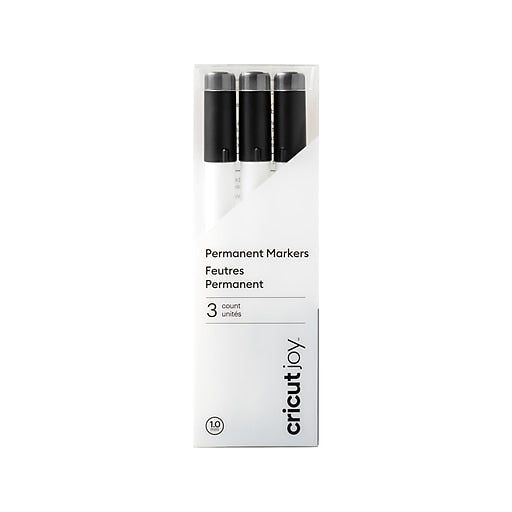 Cricut Joy 3pk Permanent Markers 1.0 Black: Felt Tip Pens, Cricut Pen Set, Stationery, Office Supplies, 3 Count - Image 1
