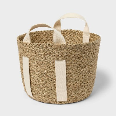 Small Natural Woven Basket Almond - Brightroom: Rectangle Storage, Paper Material, 4"x8"x6 - Image 6
