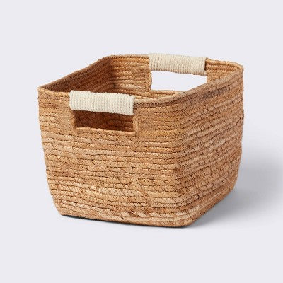 Small Natural Woven Basket Almond - Brightroom: Rectangle Storage, Paper Material, 4"x8"x6 - Image 5