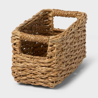 Small Natural Woven Basket Almond - Brightroom: Rectangle Storage, Paper Material, 4"x8"x6 - Image 8