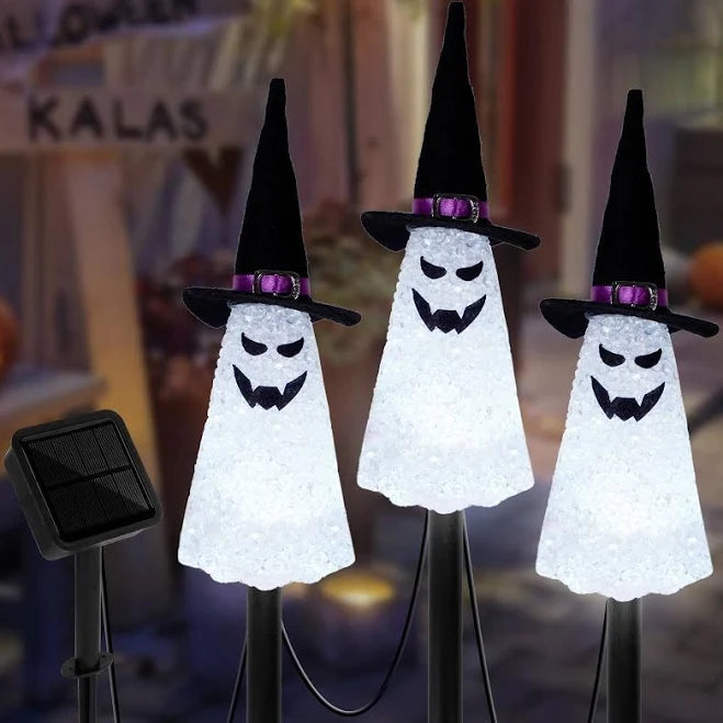NEW Halloween GHOST Solar Outdoor Landscape Stake Lamps Yard Path Light Garden - Image 7