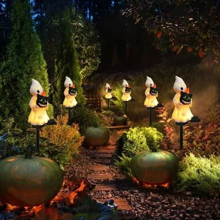 NEW Halloween GHOST Solar Outdoor Landscape Stake Lamps Yard Path Light Garden - Image 8