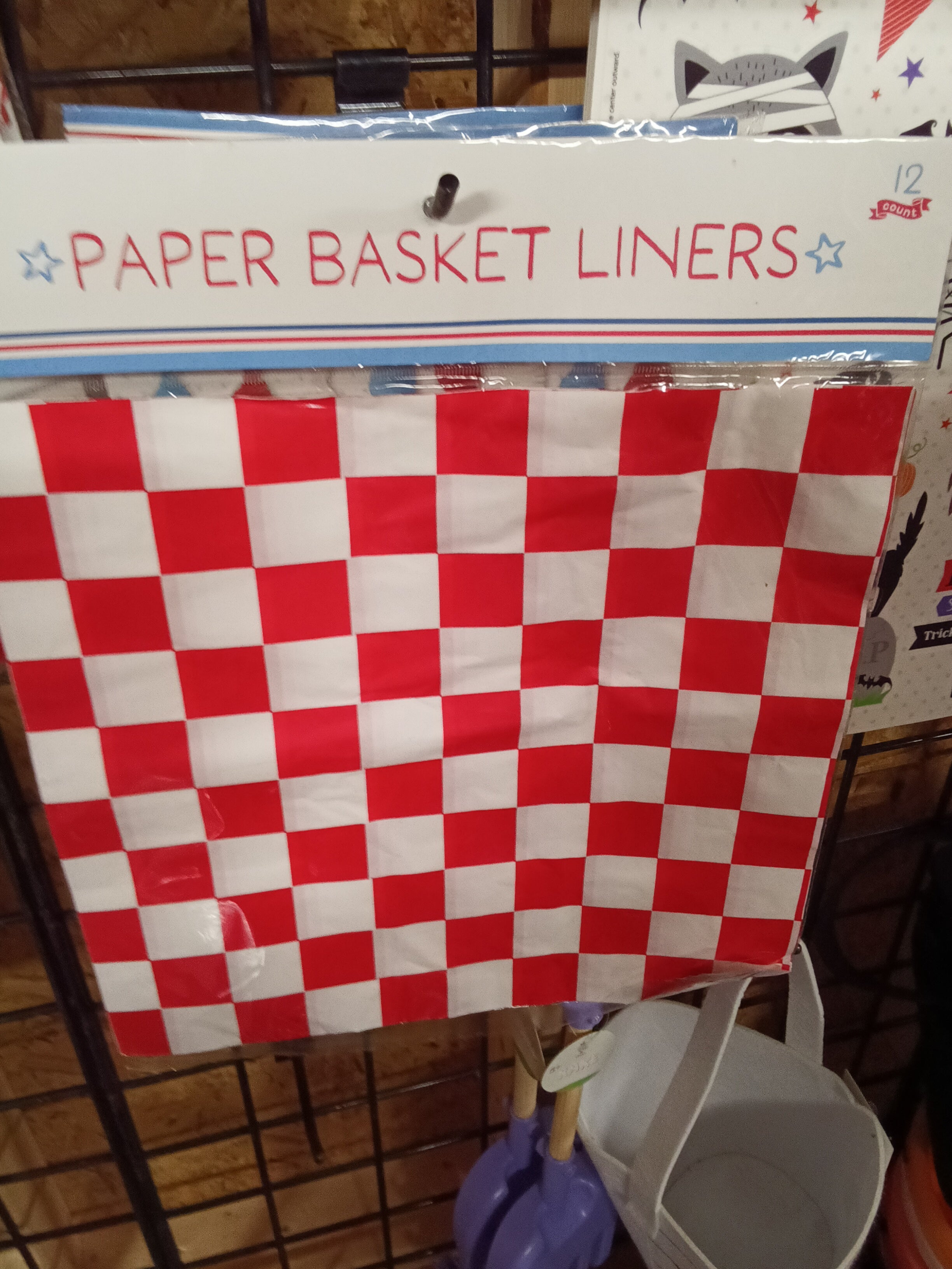 Paper Basket Liners Red Checkered 12 Count - Image 1
