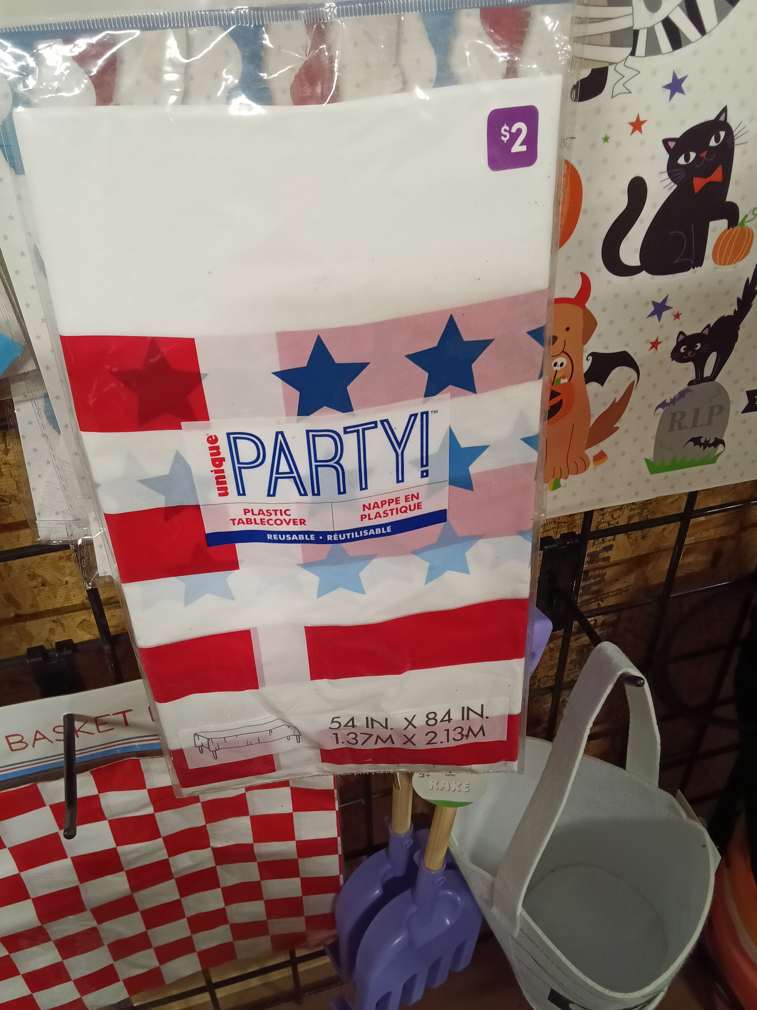 Unique Party Plastic Tablecover 54x84 Reusable - Image 1