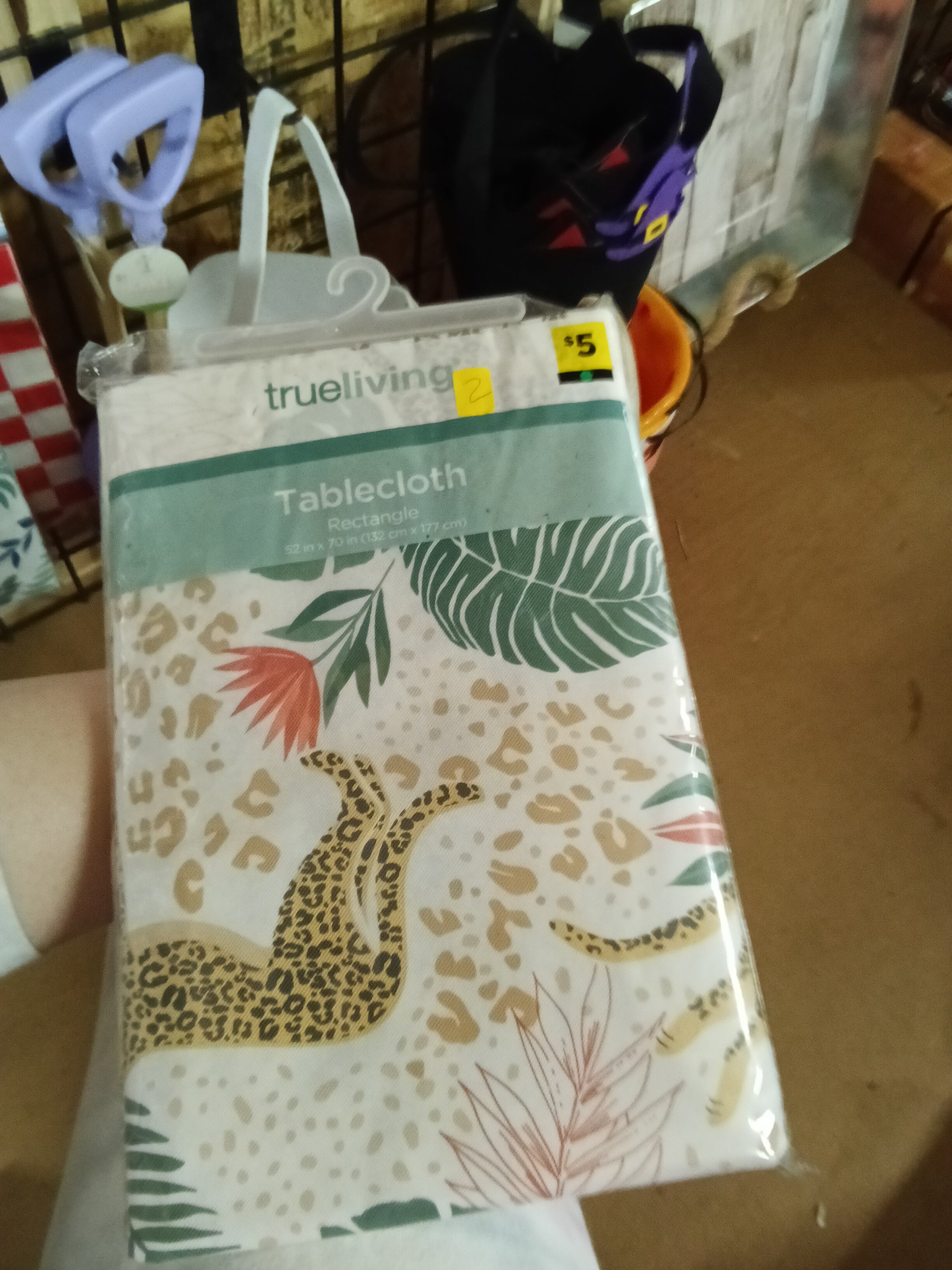 Trueliving Rectangle Tablecloth 52x70 Leopard Print - Image 1