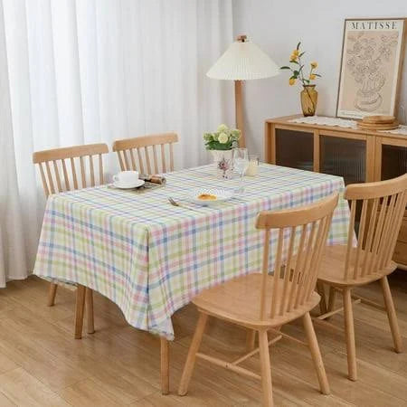 1ct Easter Pastel Gingham Plaid Table Cover - Spritz - Image 4