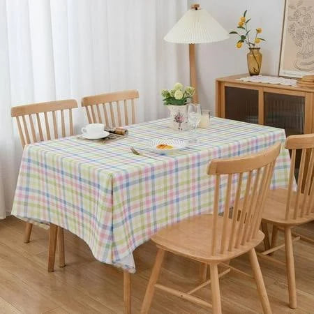 1ct Easter Pastel Gingham Plaid Table Cover - Spritz - Image 5