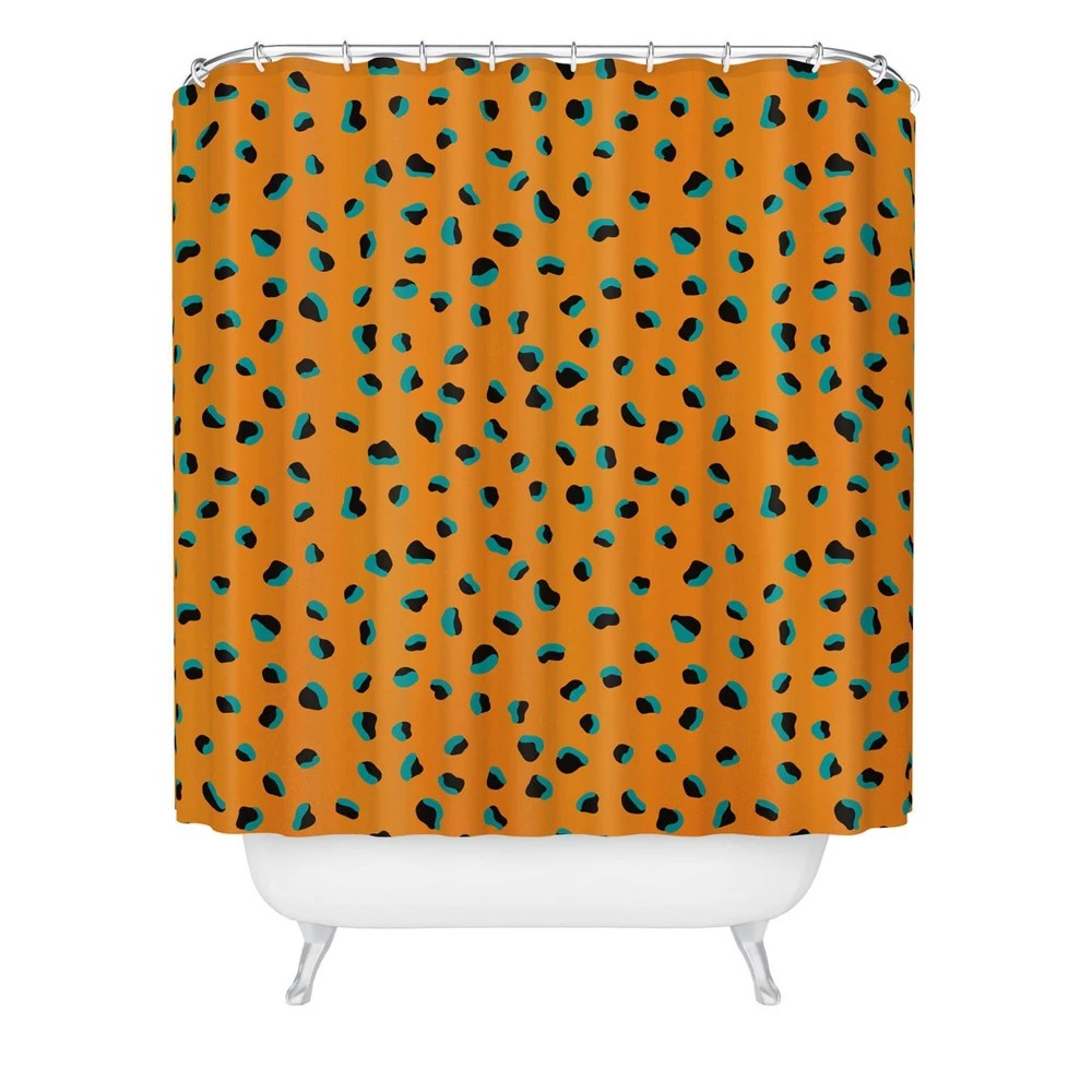 Funky Cheetah Animal Print Shower Curtain with Pretty Pop Design by Elisa - Society6 - Image 1