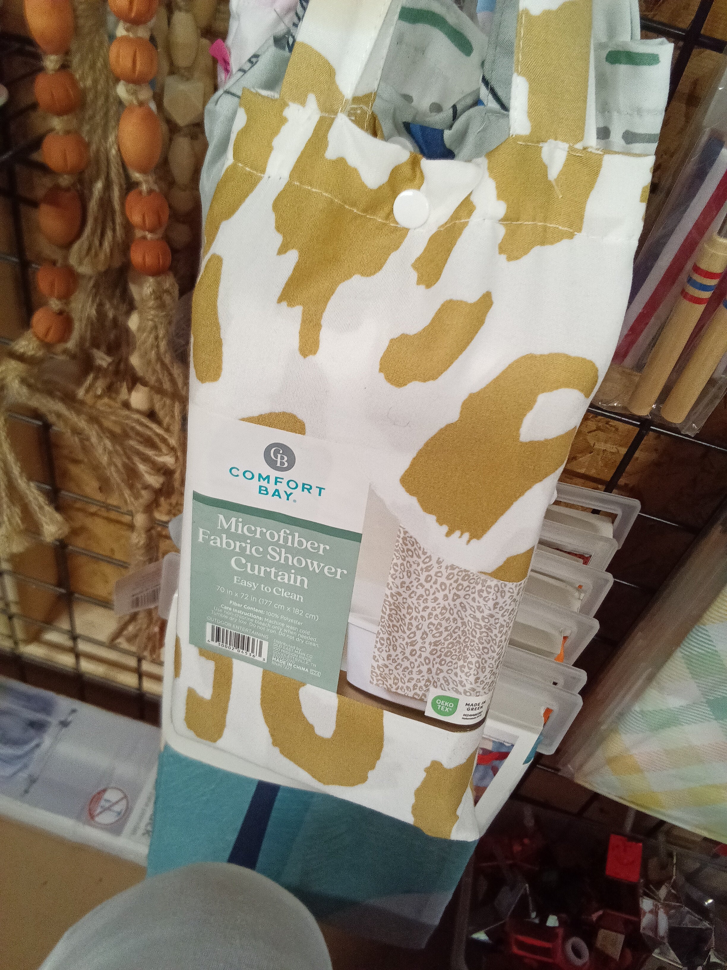 Comfort Bay Microfiber Shower Curtain 70x72 Leopard Print - Image 1