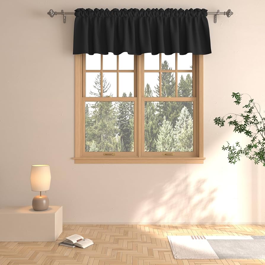 Lot 3 Valances 60" X 16" Curtains Black Onyx Rod Pocket Set Springmaid - Image 5