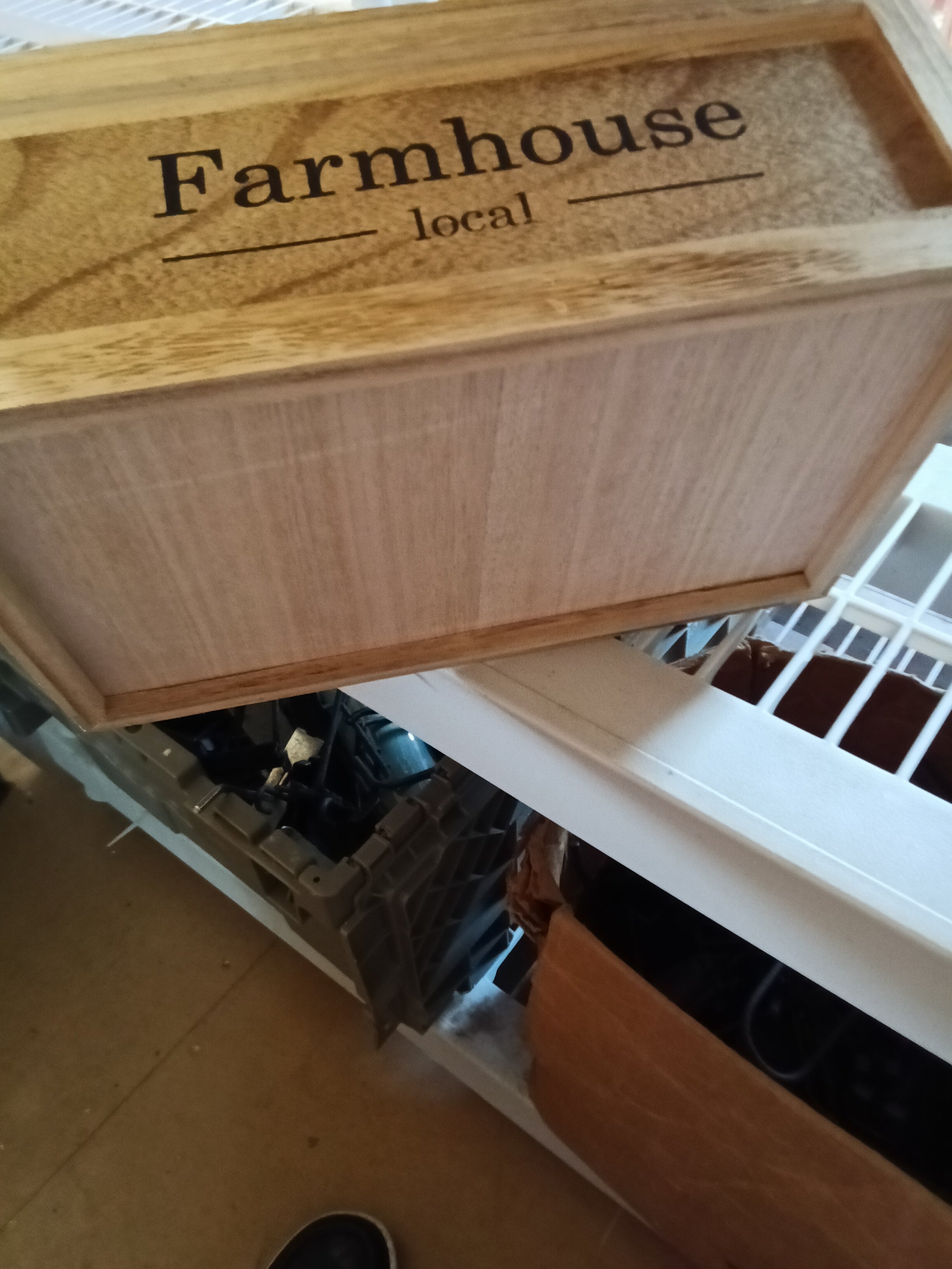 Farmhouse Wooden Storage Box with Lid - Image 1