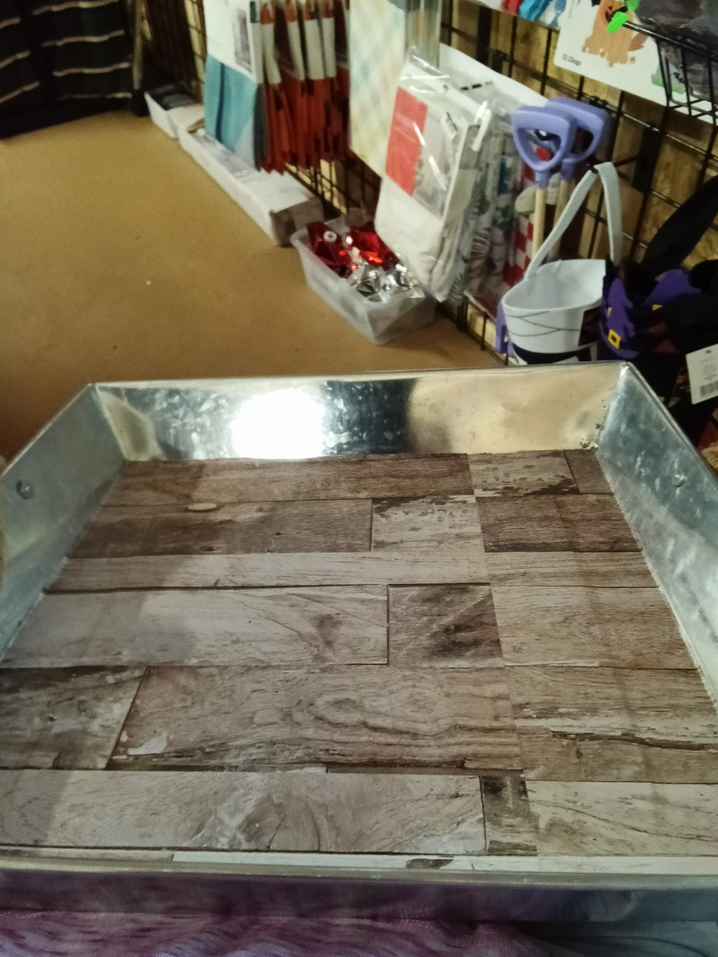 Rustic Metal Tray with Rope Handles - Image 3