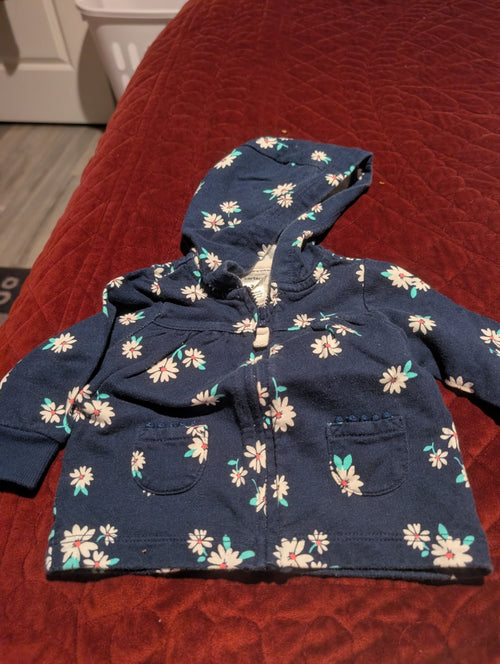 Carter's Baby Floral Hoodie Jacket 3M - Image 2