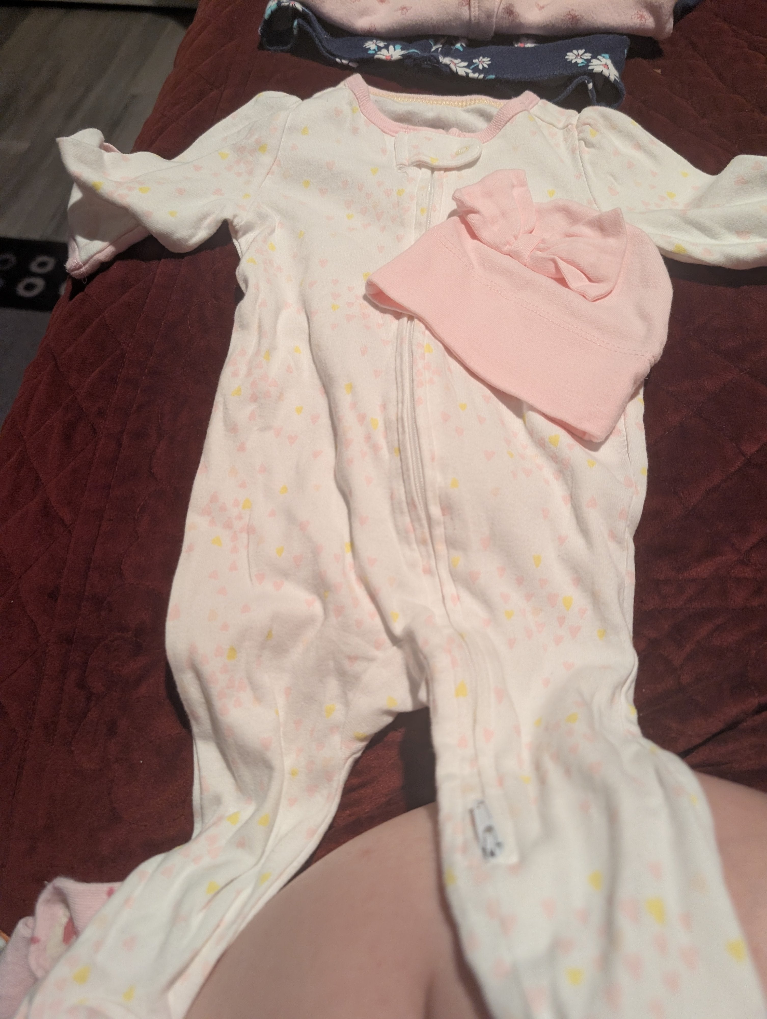 Cloud Island Baby Sleeper with Hat 3-6M - Image 3
