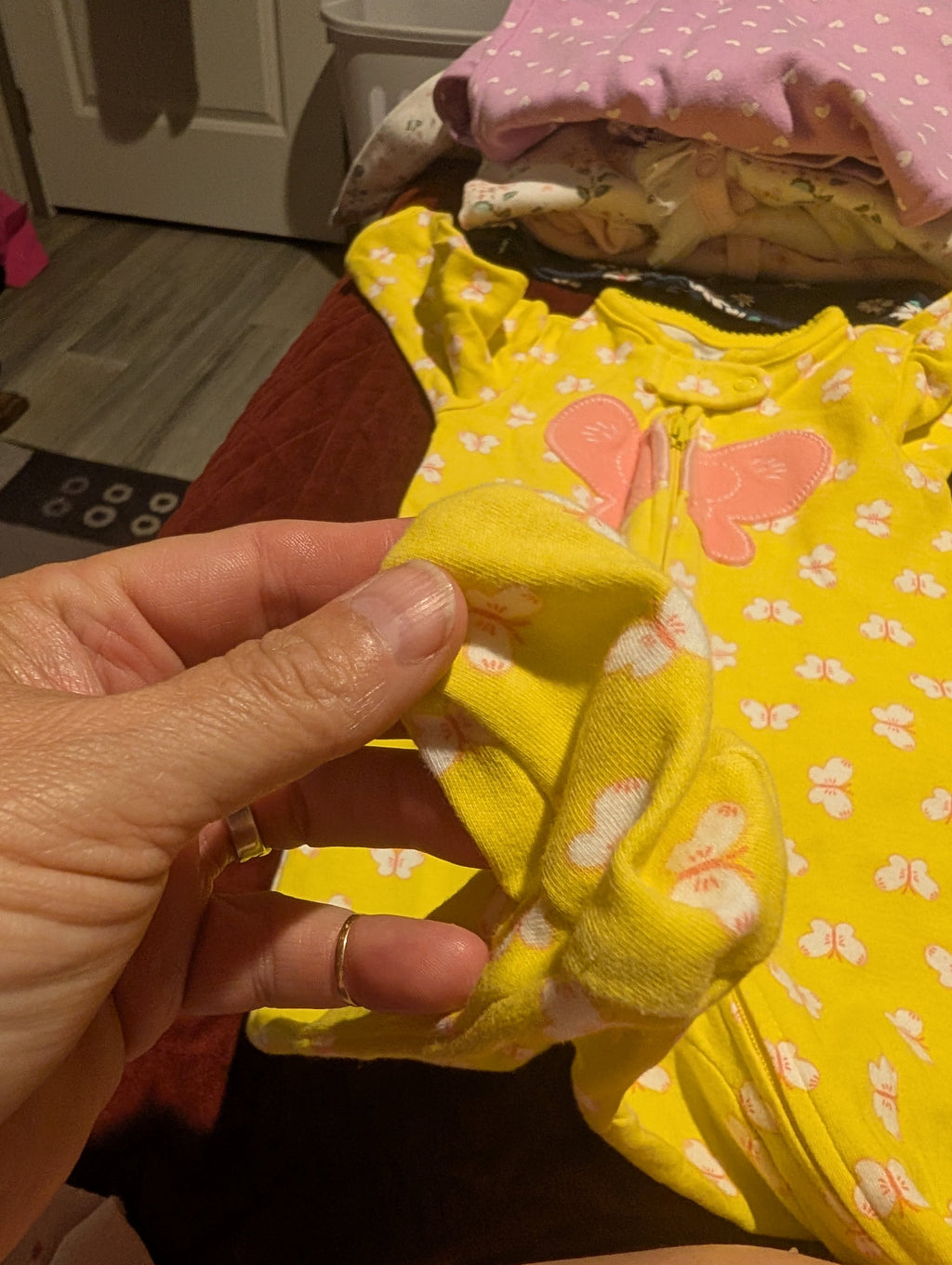 Child of Mine by Carter's Yellow Butterfly Sleep & Play 3-6M - Image 1