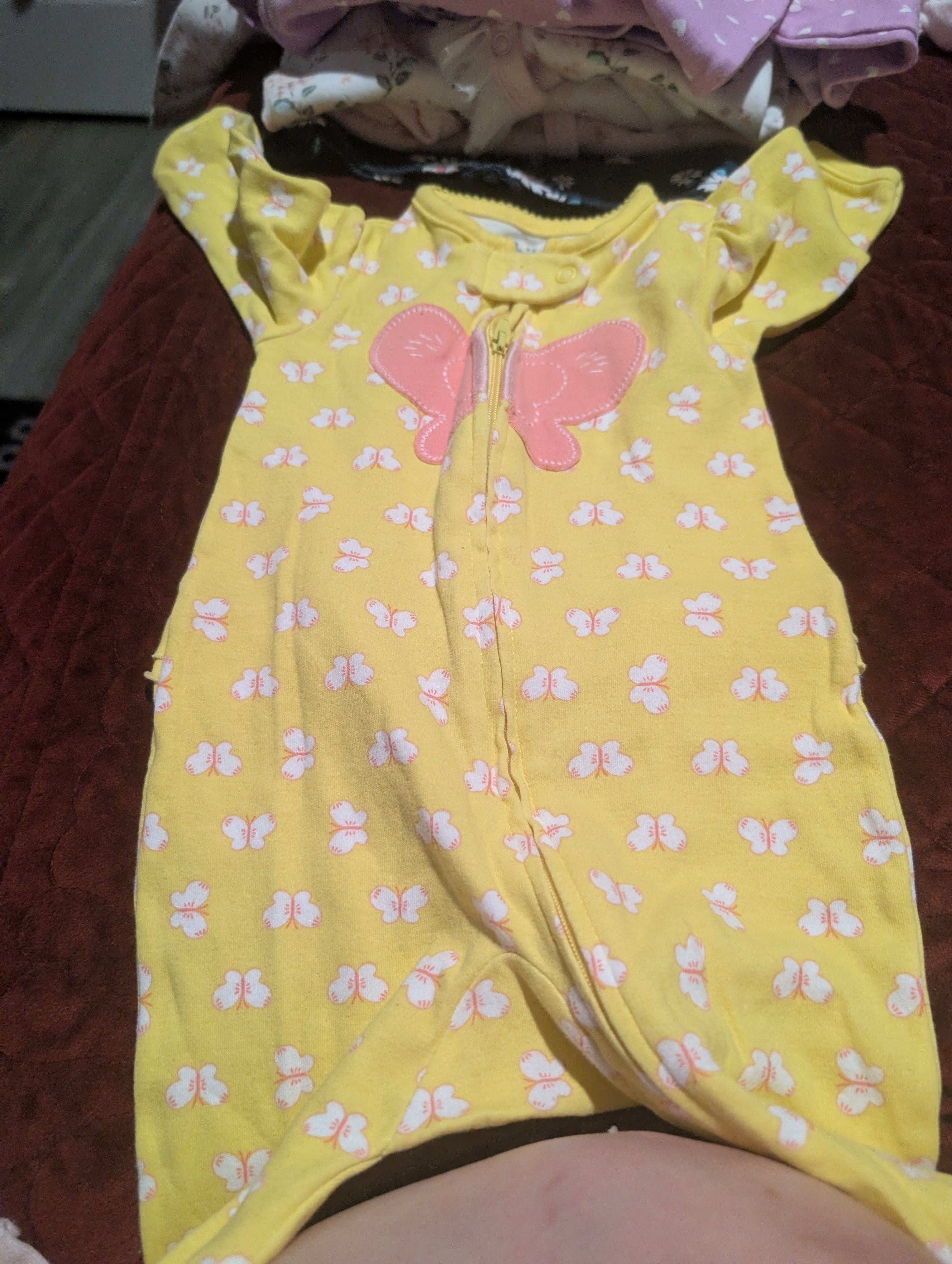 Child of Mine by Carter's Yellow Butterfly Sleep & Play 3-6M - Image 2