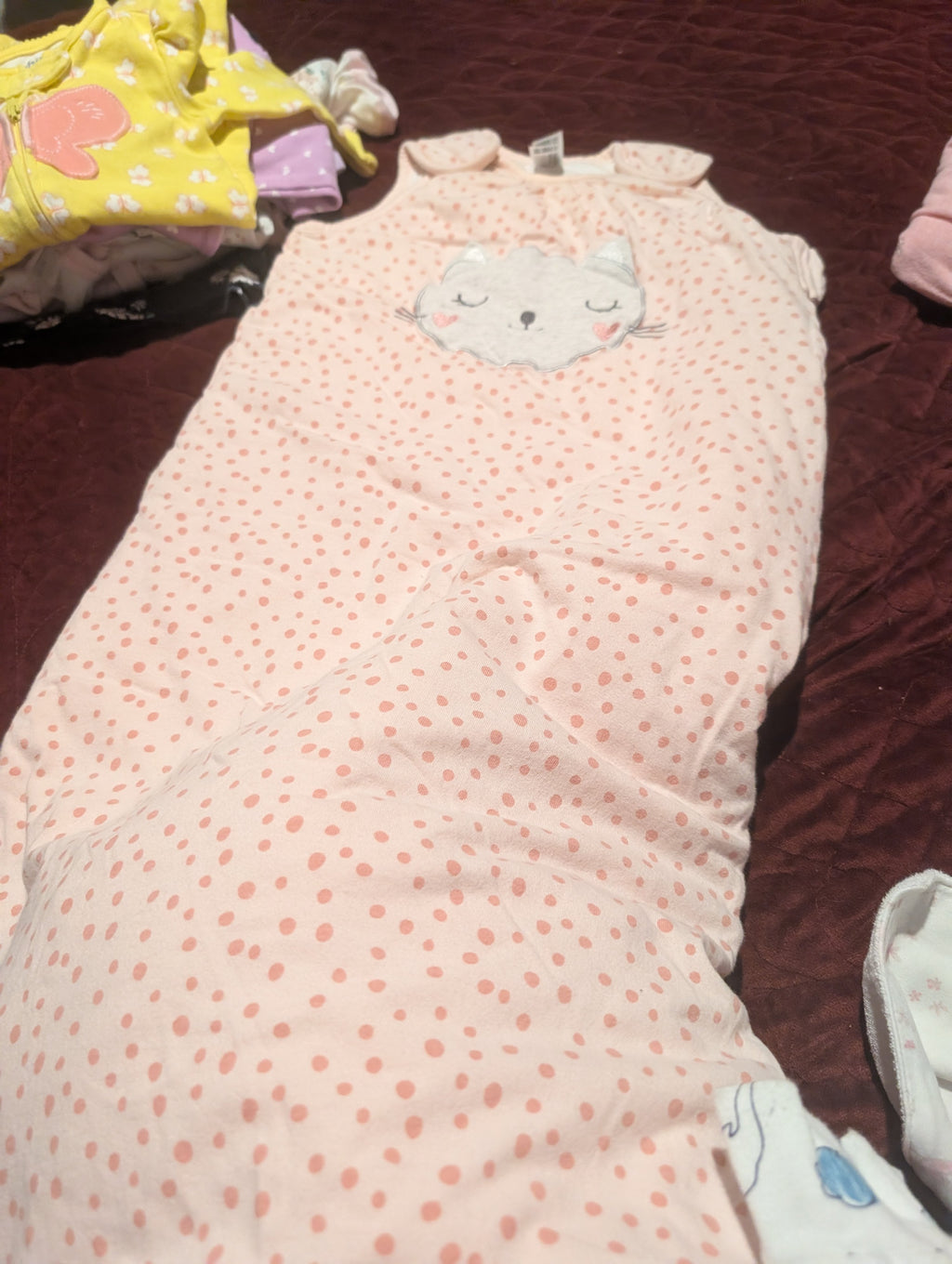 Baby Club Pink Polka Dot Sleep Sack 3.5 TOG 90cm - Image 3