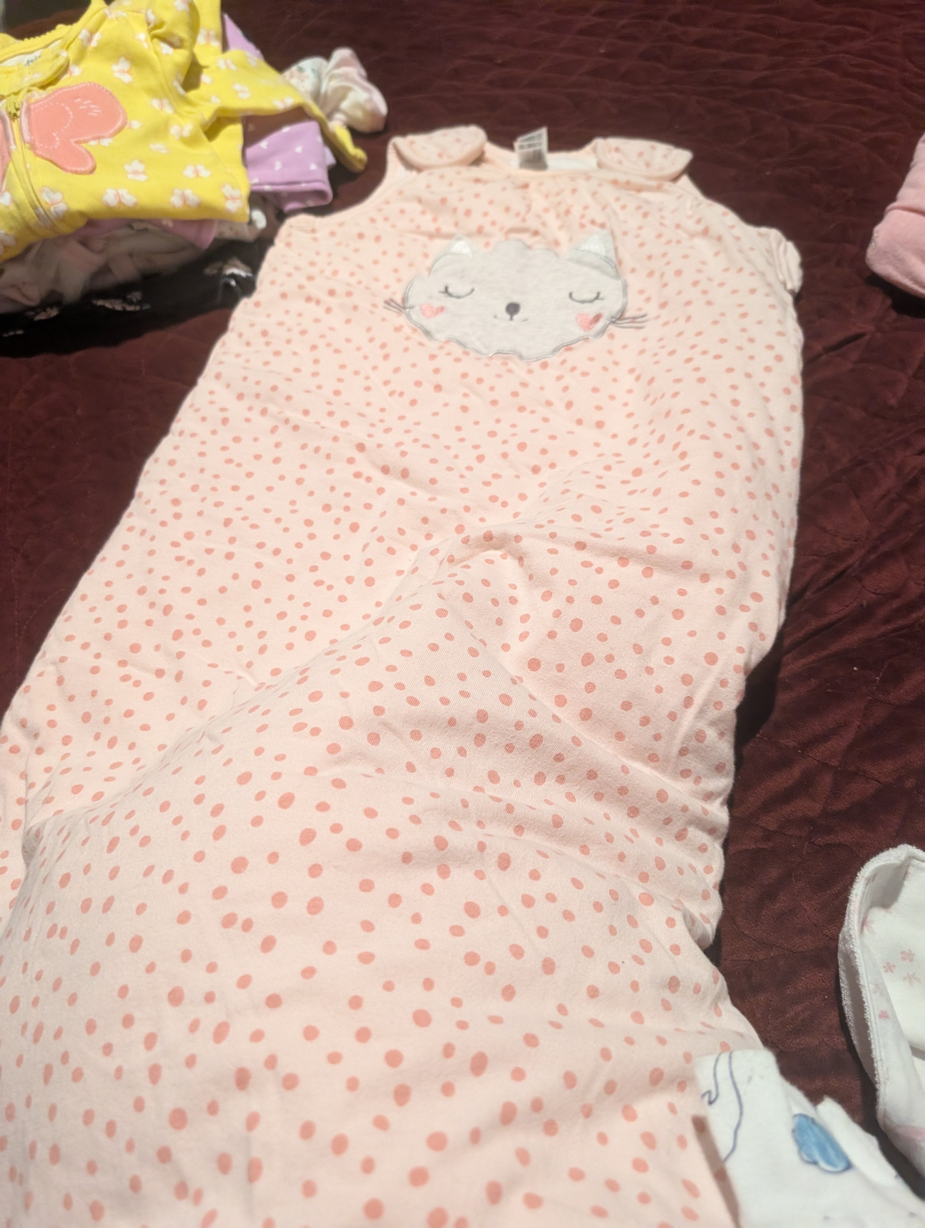 Baby Club Pink Polka Dot Sleep Sack 3.5 TOG 90cm - Image 3
