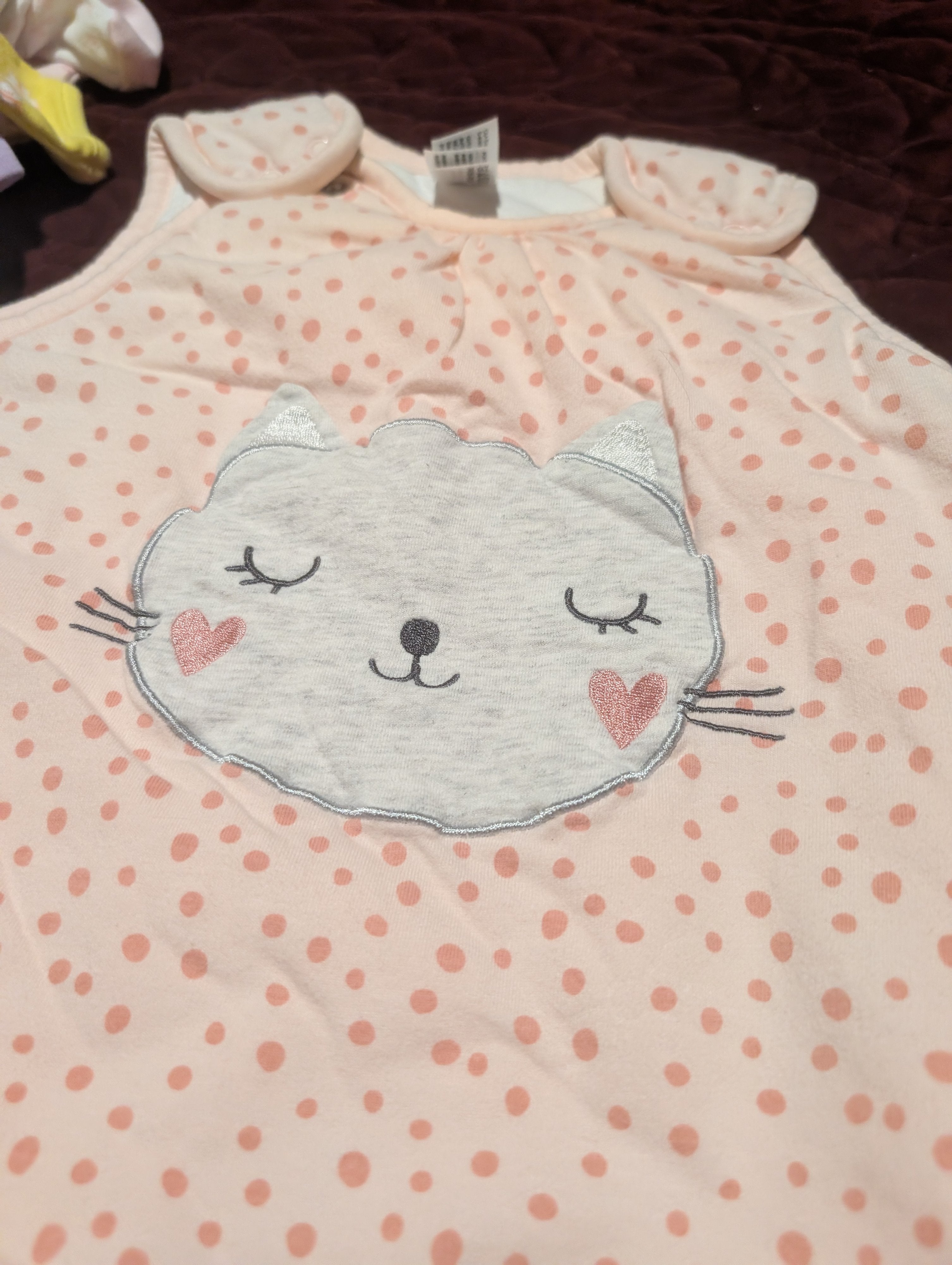 Baby Club Pink Polka Dot Sleep Sack 3.5 TOG 90cm - Image 4