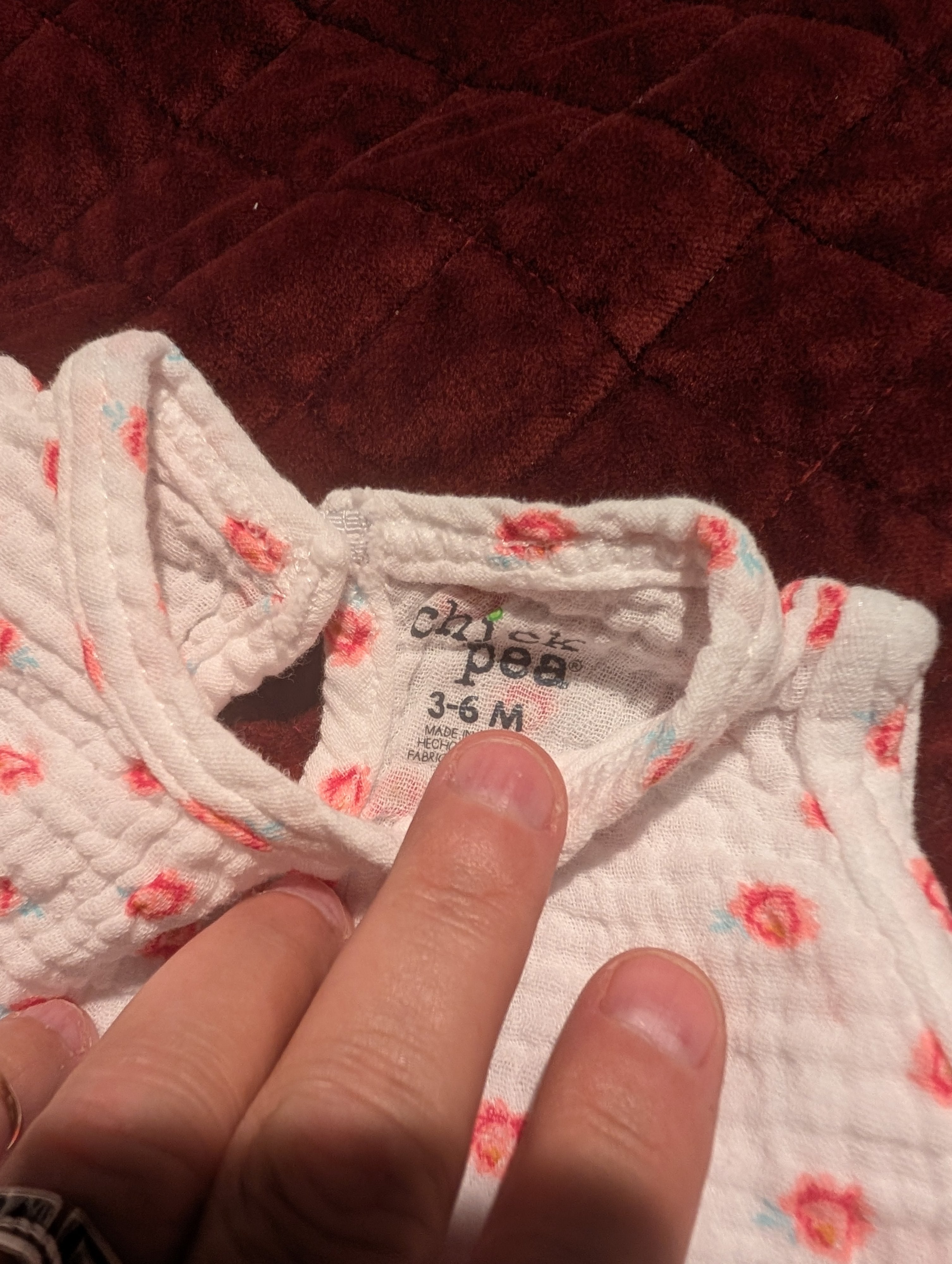 Chickpea Baby Romper 3-6M Floral Print Sleeveless - Image 2