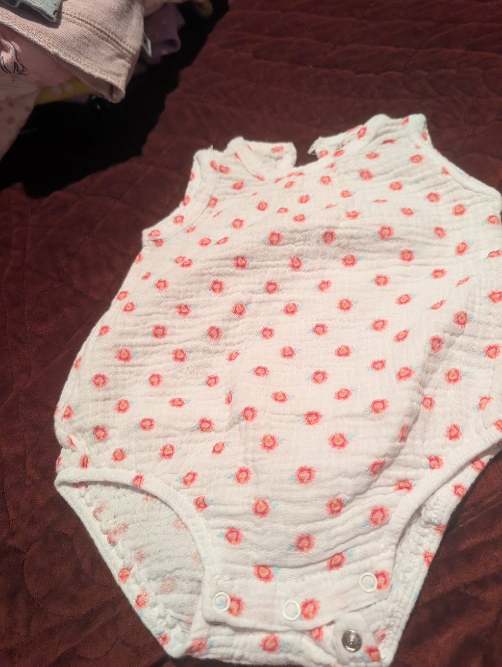 Chickpea Baby Romper 3-6M Floral Print Sleeveless - Image 4