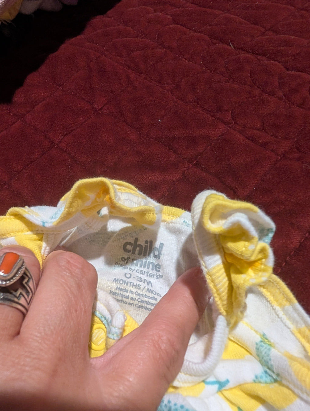 Child of Mine by Carter's Lemon Print Romper 0-3 Months - Image 3