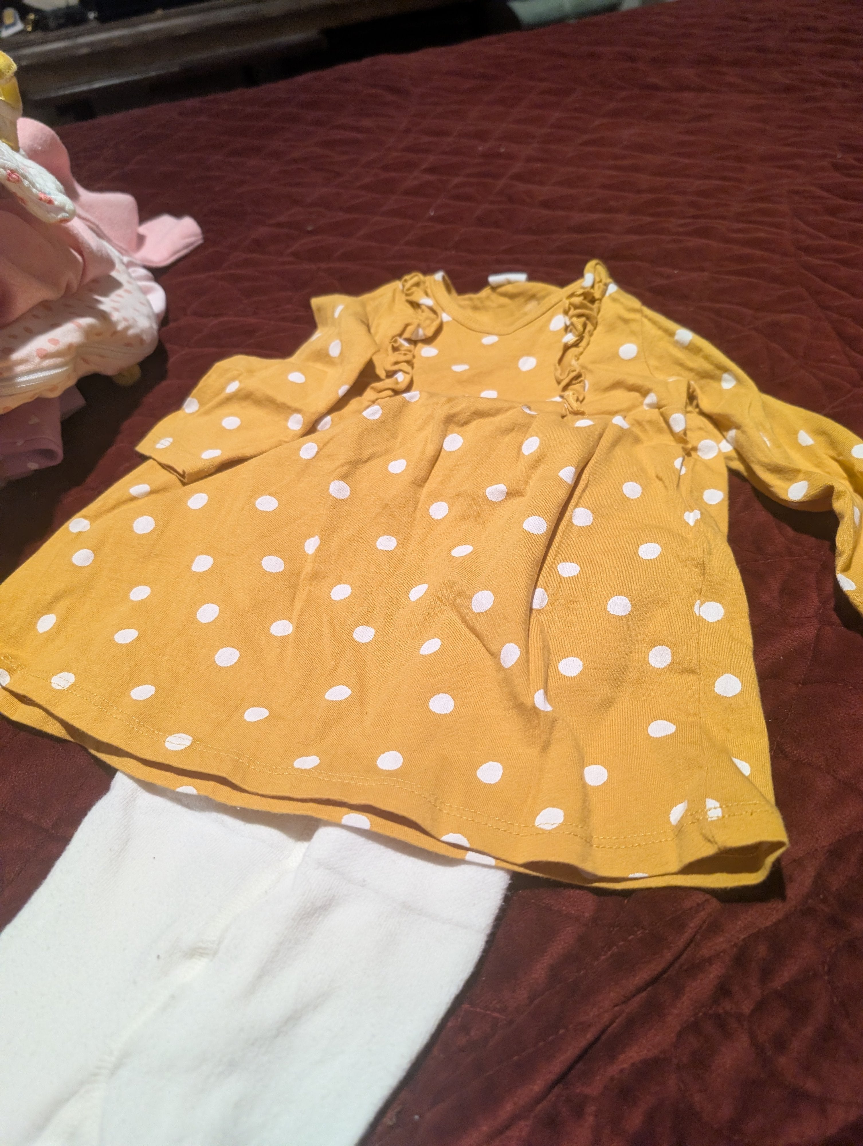 H&M Baby Dress and Leggings Set 2-6M Polka Dot - Image 4
