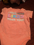 Garanimals Baby Onesie 3-6M Orange Graphic Short Sleeve - Image 3
